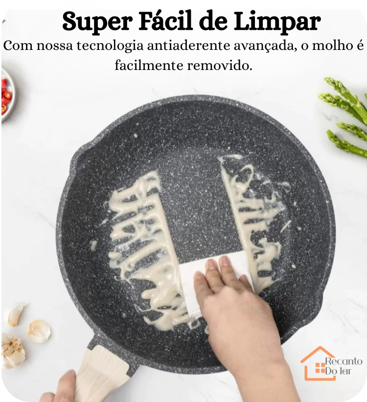Frigideira Retrô de Liga de Alumínio com Tampa de Vidro - Antiaderente Premium