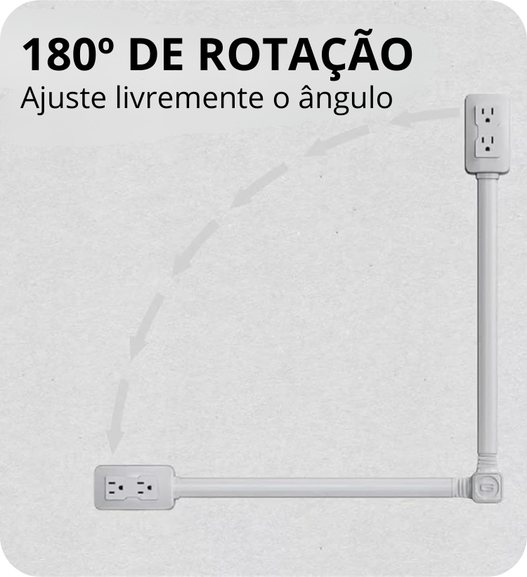 Extensor de Tomada Elétrica com USB e Suporte para Celular