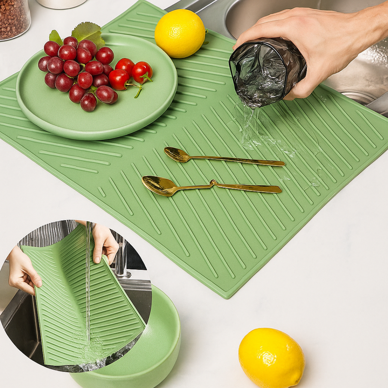 Escorredor de Louça Silicone Antiderrapante - Secagem Rápida Inteligente