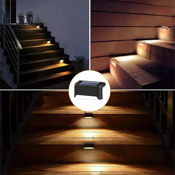 Luzes solares LED à prova d'água para escadas