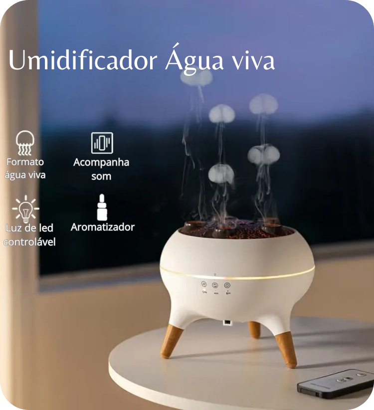 Difusor Ultrassônico Água viva – Aromaterapia e Umidificação