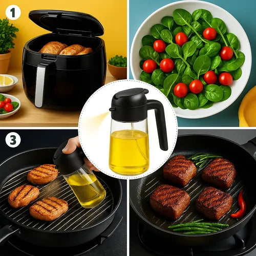 Borrifador Dosador De Óleo/Azeite Cozinha Tempero Spray Vidro 2em1