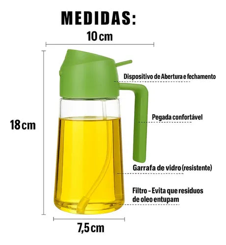 Borrifador Dosador De Óleo/Azeite Cozinha Tempero Spray Vidro 2em1