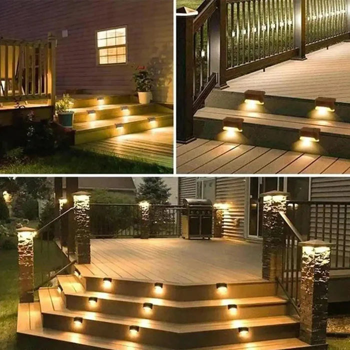 Luzes solares LED à prova d'água para escadas
