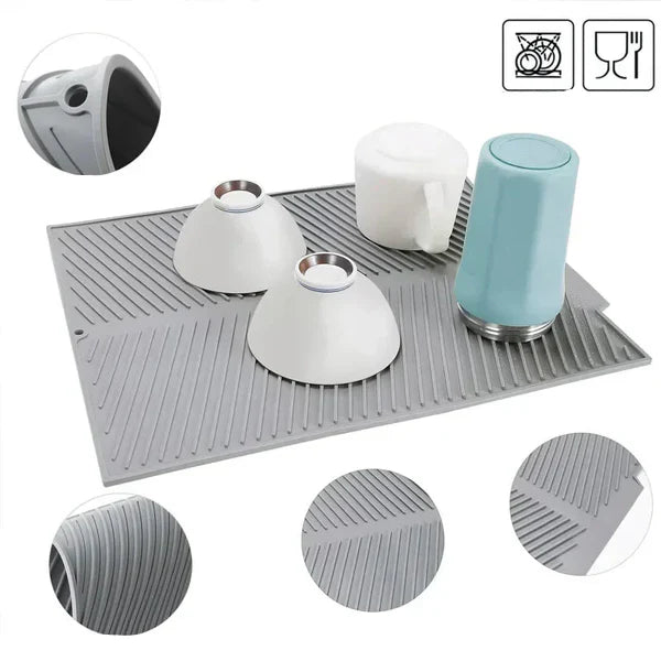 Escorredor de Louça Silicone Antiderrapante - Secagem Rápida Inteligente